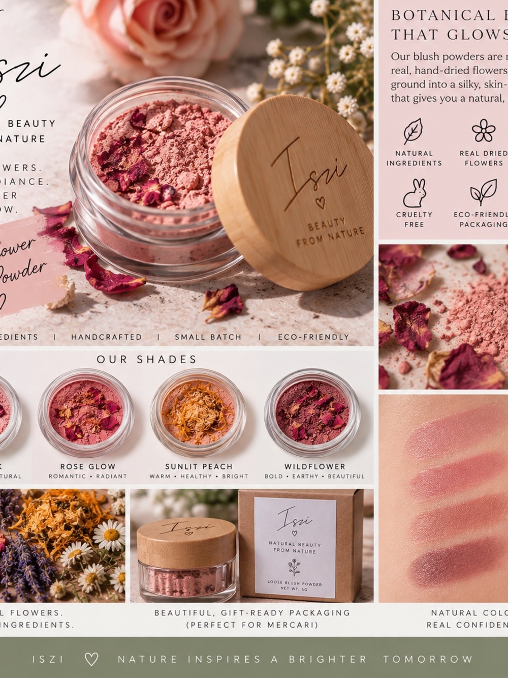 Rose Glow Loose Blush Powder — Soft Pink